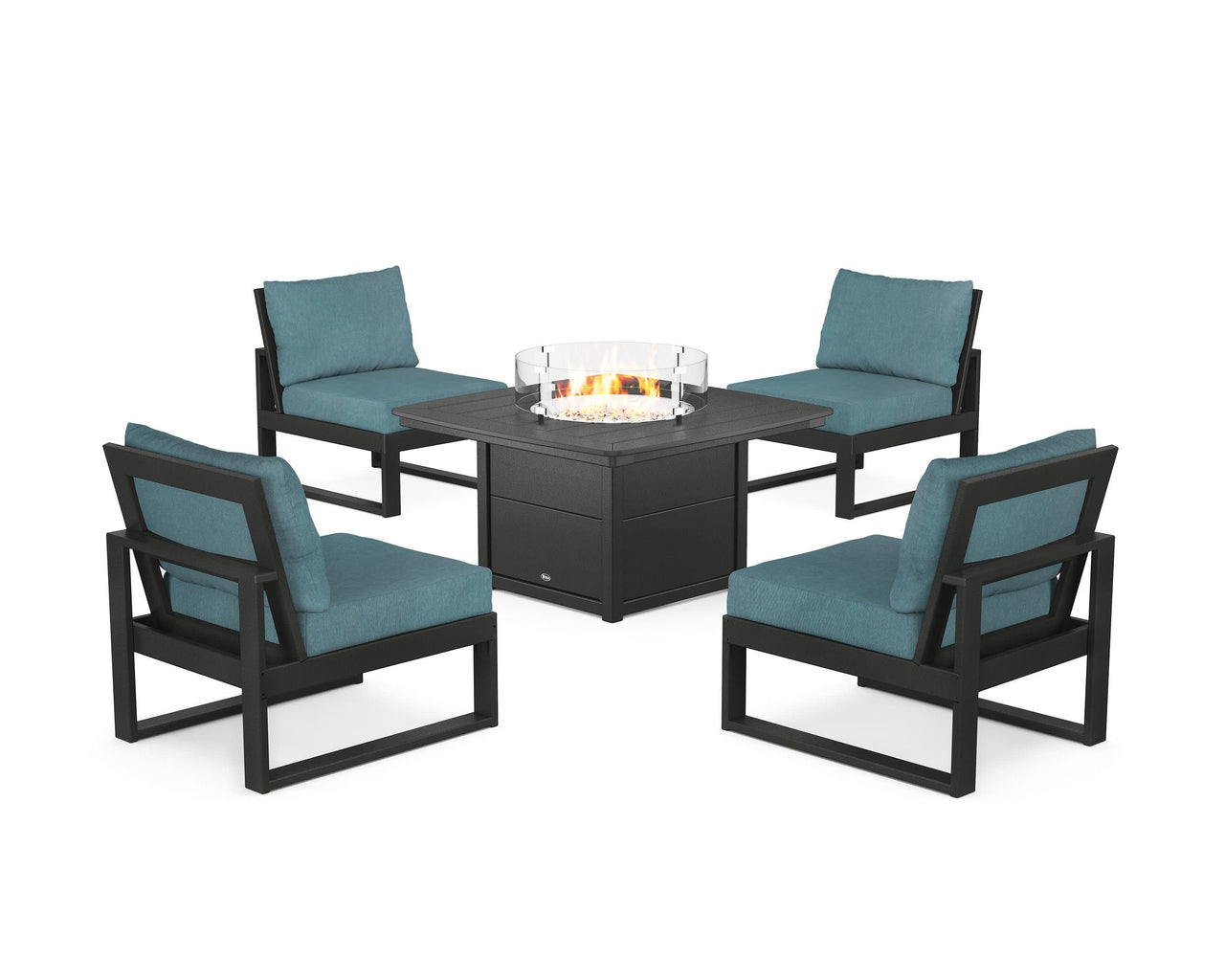 Trex Eastport Modular 5-Piece Deep Seating Set with Yacht Club Fire Pit Table