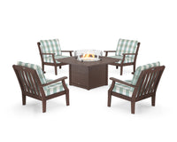 Thumbnail for Trex Yacht Club 5-Piece Deep Seating Set with Square Fire Pit Table