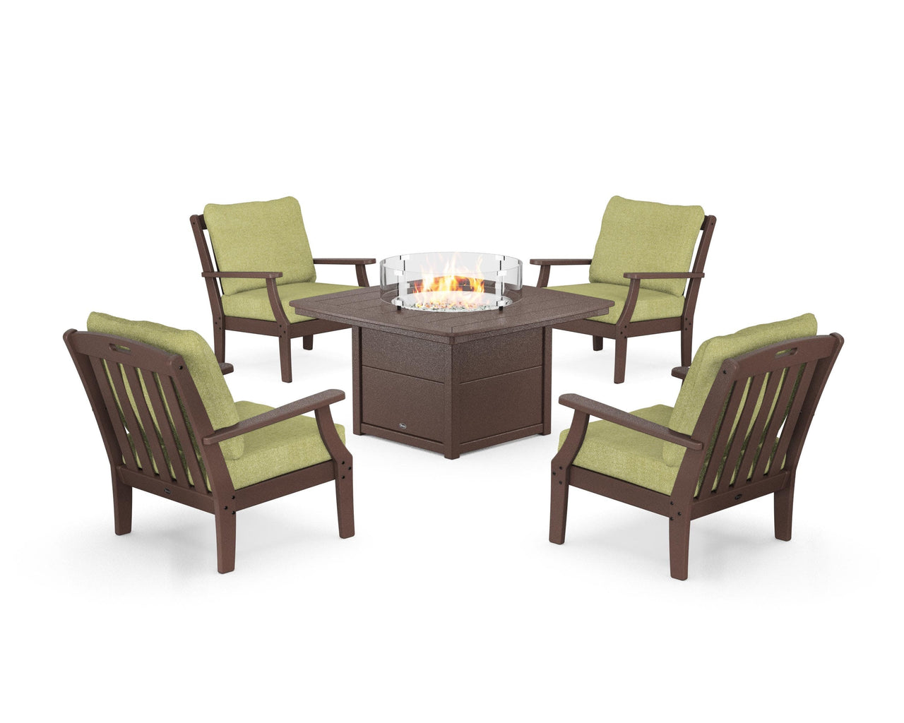 Trex Yacht Club 5-Piece Deep Seating Set with Fire Pit Table