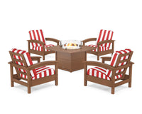 Thumbnail for Trex Rockport 5-Piece Deep Seating Set with Square Fire Pit Table