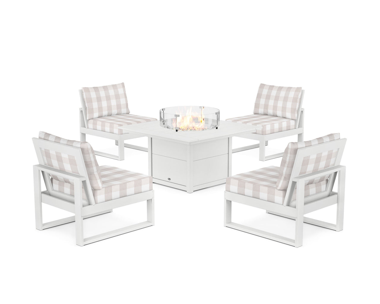 Trex Eastport Modular 5-Piece Deep Seating Set with Square Fire Pit Table