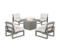Thumbnail for Trex Eastport Modular 5-Piece Deep Seating Set with Yacht Club Fire Pit Table