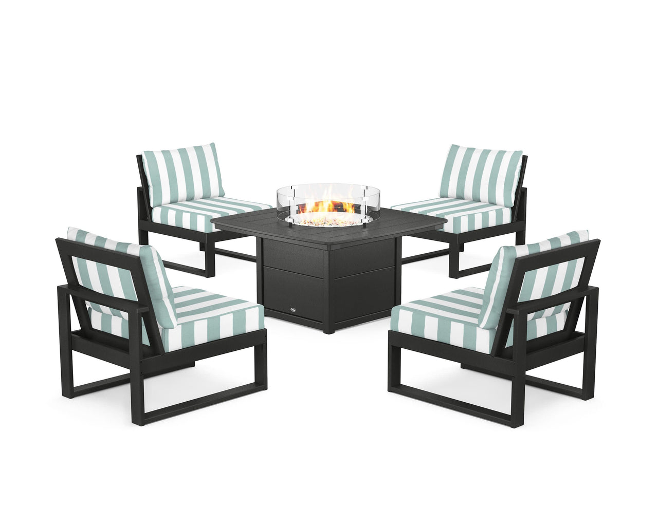 Trex Eastport Modular 5-Piece Deep Seating Set with Yacht Club Fire Pit Table