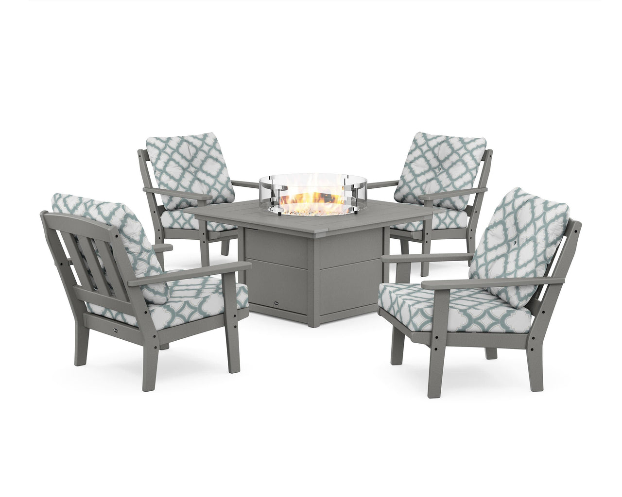 Trex Cape Cod 5-Piece Deep Seating Set with Fire Pit Table