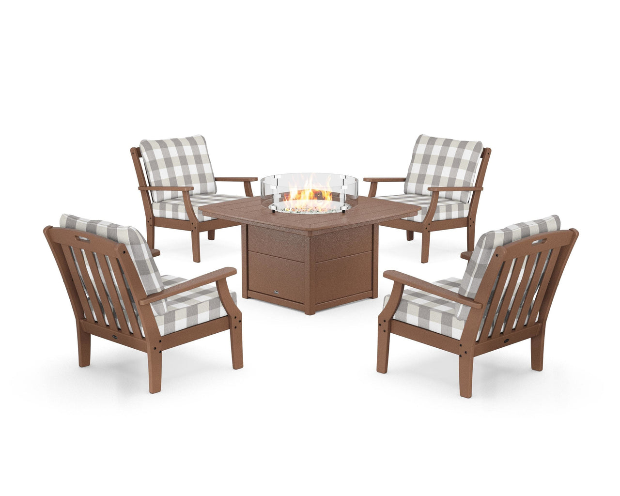 Trex Yacht Club 5-Piece Deep Seating Set with Fire Pit Table