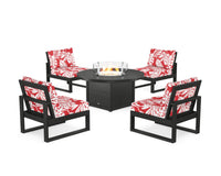 Thumbnail for Trex Eastport Modular 5-Piece Deep Seating Set with Round Fire Pit Table