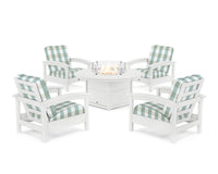 Thumbnail for Trex Rockport 5-Piece Deep Seating Set with Round Fire Pit Table