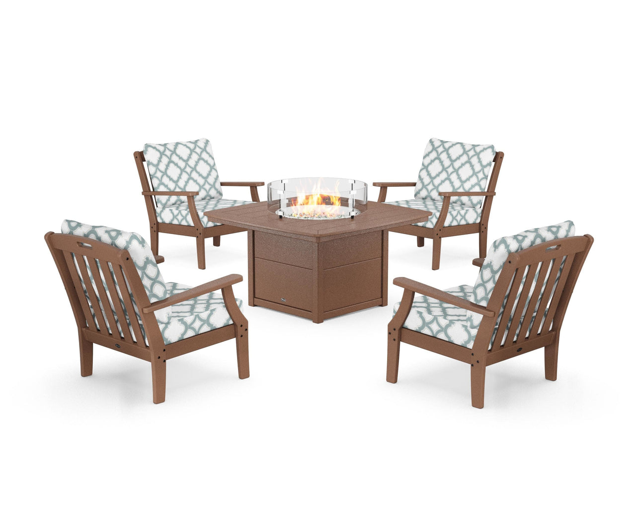 Trex Yacht Club 5-Piece Deep Seating Set with Fire Pit Table