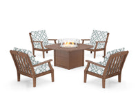 Thumbnail for Trex Yacht Club 5-Piece Deep Seating Set with Fire Pit Table