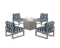 Thumbnail for Trex Eastport Modular 5-Piece Deep Seating Set with Square Fire Pit Table