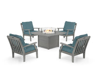Thumbnail for Trex Yacht Club 5-Piece Deep Seating Set with Square Fire Pit Table