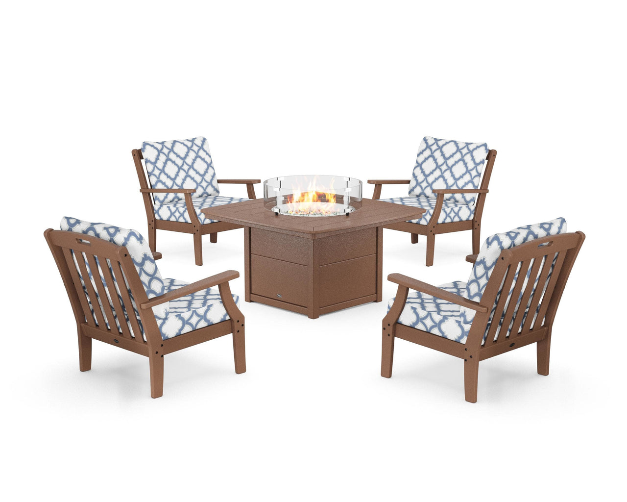 Trex Yacht Club 5-Piece Deep Seating Set with Fire Pit Table
