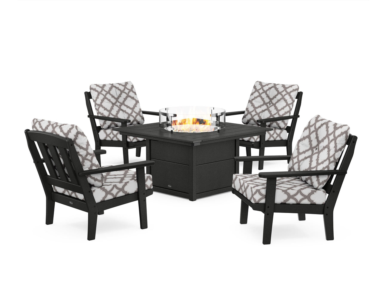 Trex Cape Cod 5-Piece Deep Seating Set with Fire Pit Table
