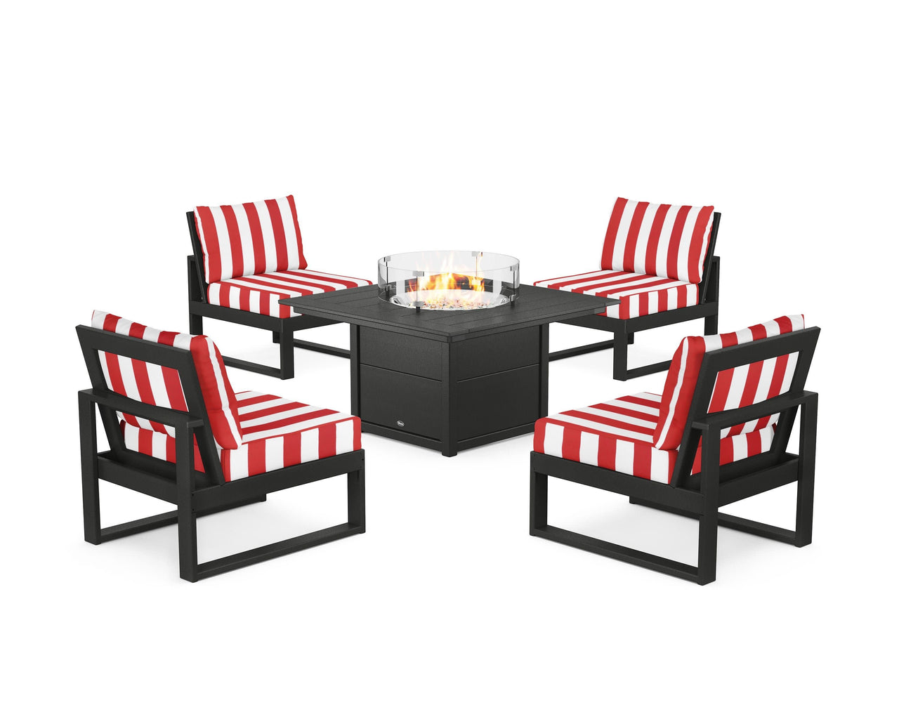 Trex Eastport Modular 5-Piece Deep Seating Set with Square Fire Pit Table