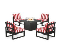 Thumbnail for Trex Eastport Modular 5-Piece Deep Seating Set with Square Fire Pit Table