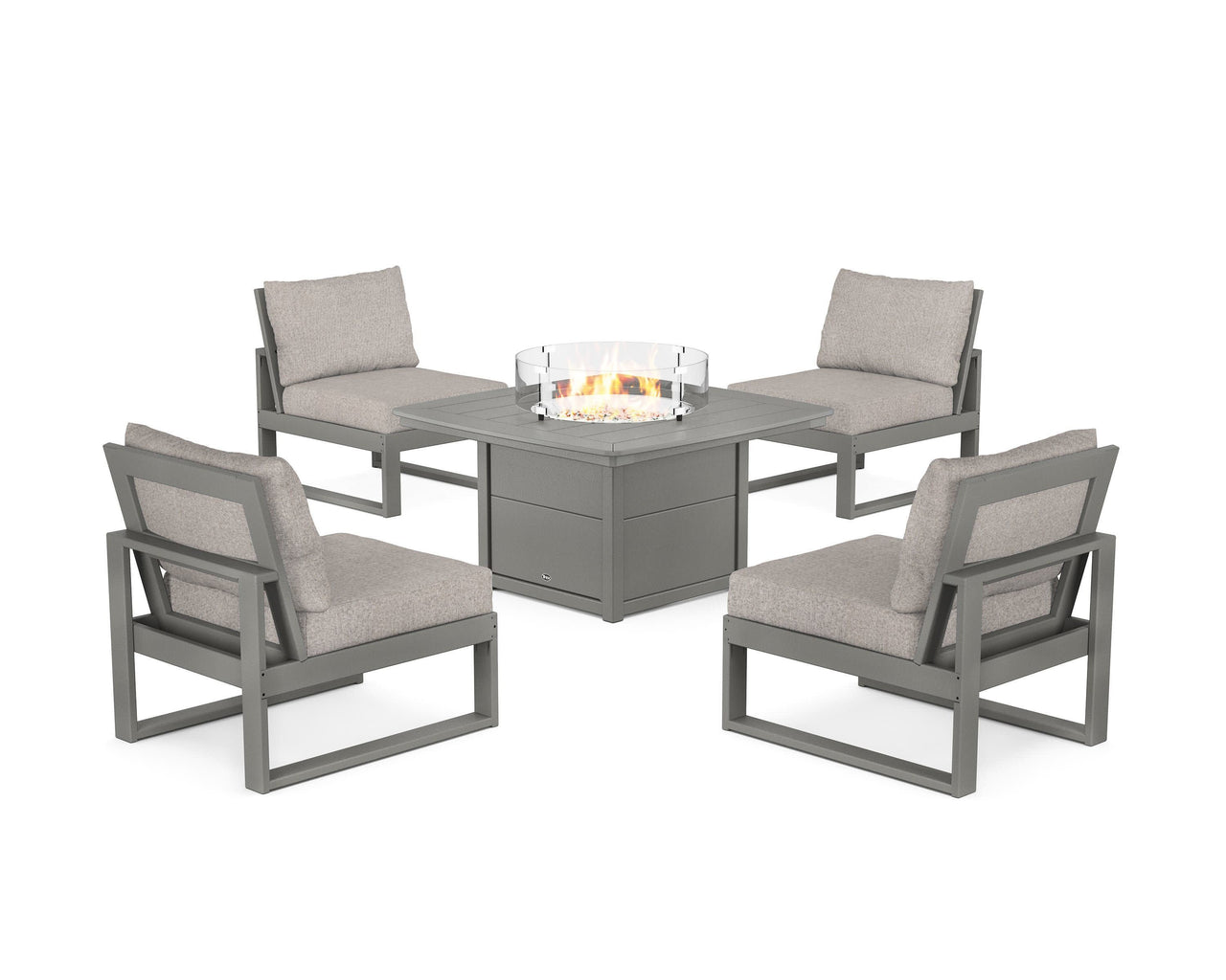 Trex Eastport Modular 5-Piece Deep Seating Set with Yacht Club Fire Pit Table