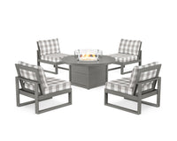 Thumbnail for Trex Eastport Modular 5-Piece Deep Seating Set with Round Fire Pit Table