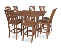 Thumbnail for Trex Yacht Club 9-Piece Farmhouse Trestle Side Chair Bar Set