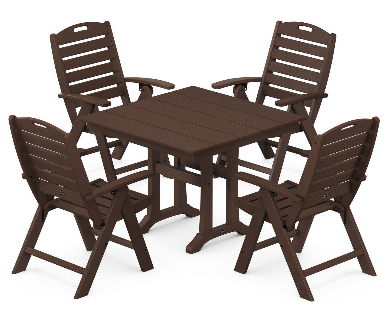 Trex Yacht Club Highback 5-Piece Farmhouse Trestle Dining Set