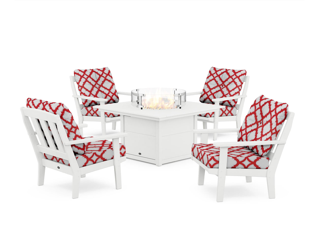 Trex Cape Cod 5-Piece Deep Seating Set with Fire Pit Table