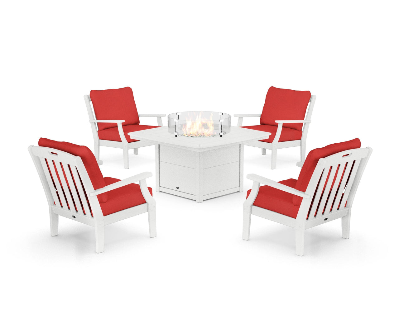 Trex Yacht Club 5-Piece Deep Seating Set with Fire Pit Table