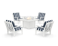 Thumbnail for Trex Yacht Club 5-Piece Deep Seating Set with Square Fire Pit Table