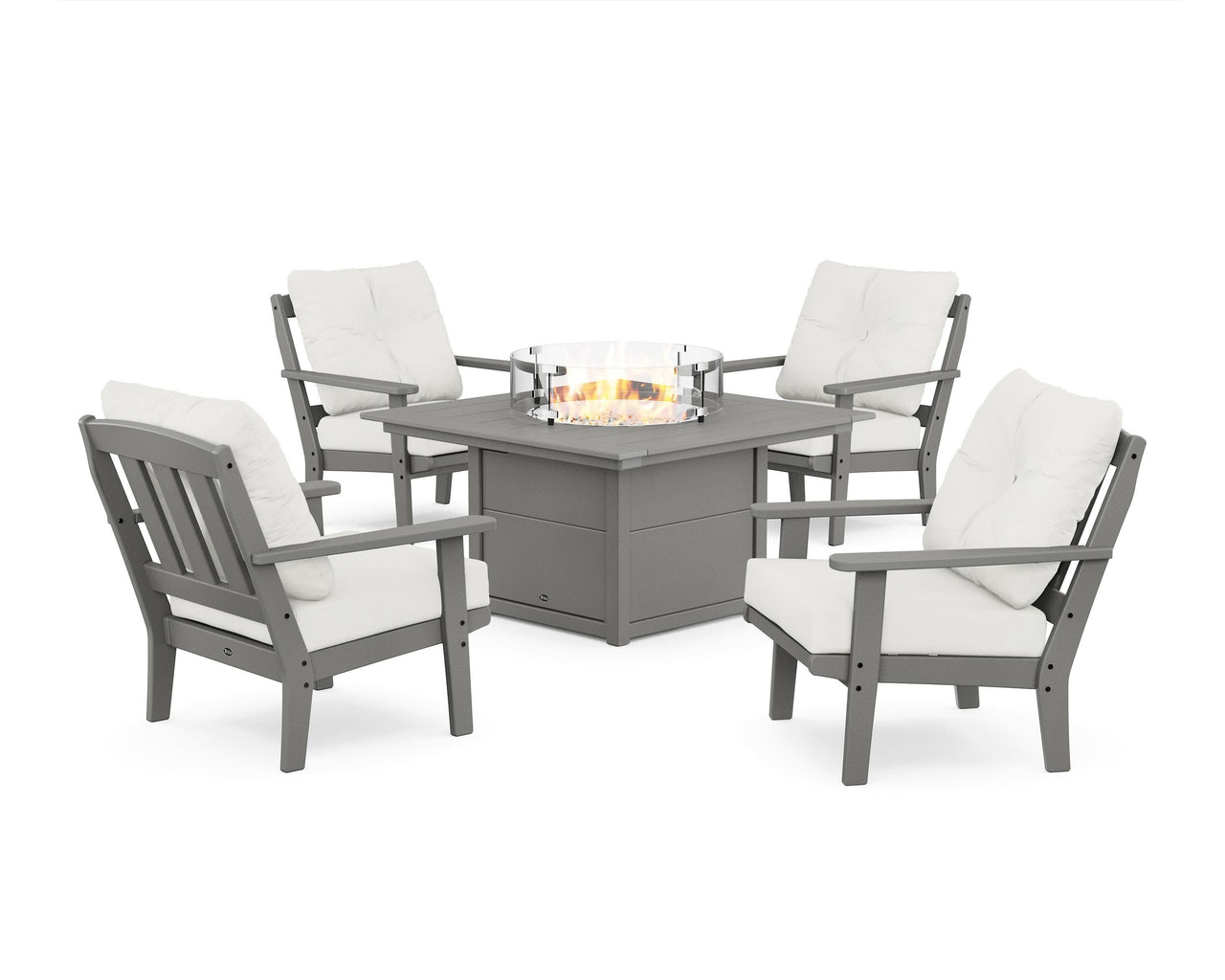 Trex Cape Cod 5-Piece Deep Seating Set with Fire Pit Table