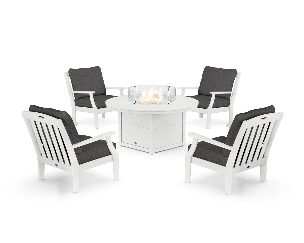Trex Yacht Club 5-Piece Deep Seating Set with Round Fire Pit Table