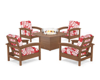 Thumbnail for Trex Rockport 5-Piece Deep Seating Set with Square Fire Pit Table