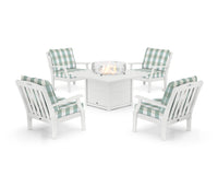 Thumbnail for Trex Yacht Club 5-Piece Deep Seating Set with Square Fire Pit Table