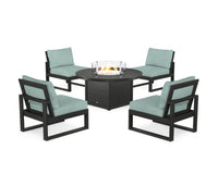 Thumbnail for Trex Eastport Modular 5-Piece Deep Seating Set with Round Fire Pit Table