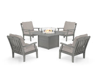 Thumbnail for Trex Yacht Club 5-Piece Deep Seating Set with Square Fire Pit Table