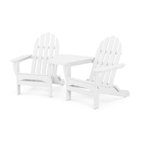 Thumbnail for POLYWOOD Classic Folding Adirondacks W/ Connecting Table - White