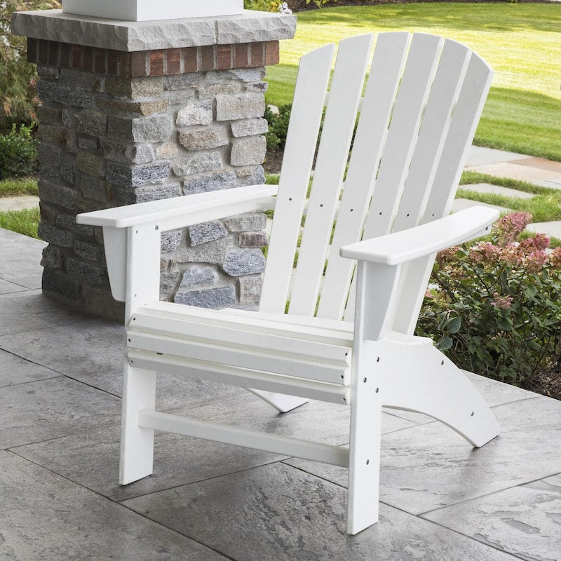 POLYWOOD Nautical Curveback Adirondack Chair - White