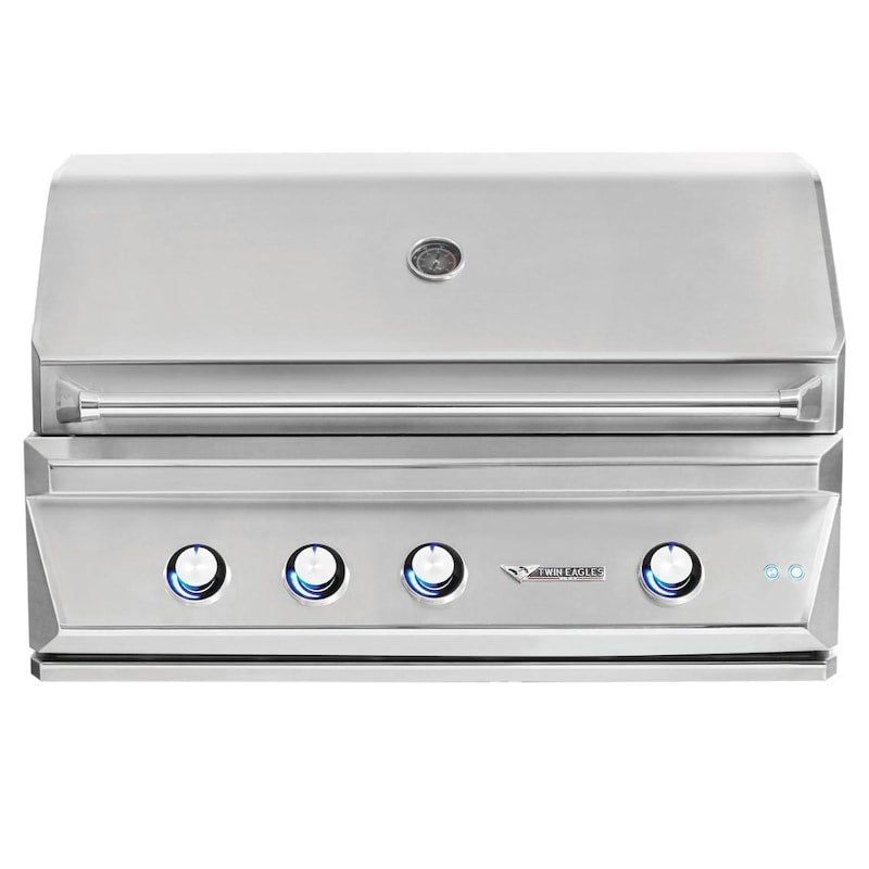 Twin Eagles 42-Inch 3-Burner Built-In Natural Gas Grill with Infrared Rotisserie Burner - TEBQ42R-CN