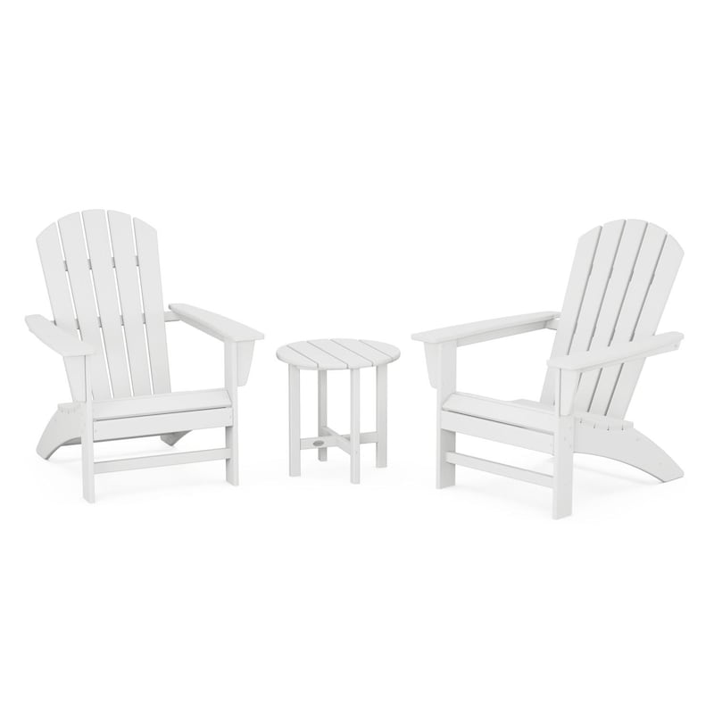 POLYWOOD Nautical 3-Piece Adirondack Set - White