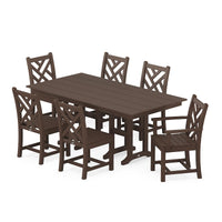 Thumbnail for POLYWOOD Chippendale 7-Piece Farmhouse Dining Set - Mahogany