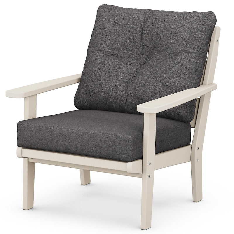 POLYWOOD Lakeside Deep Seating Chair - Sand / Ash Charcoal