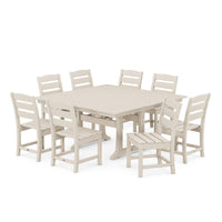 Thumbnail for POLYWOOD Lakeside 9-Piece Farmhouse Trestle Dining Set - Sand