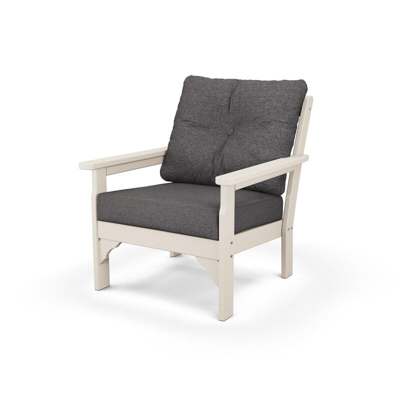 POLYWOOD Vineyard Deep Seating Chair - Sand / Ash Charcoal