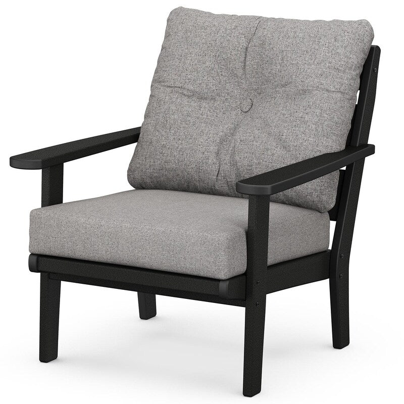 POLYWOOD Lakeside Deep Seating Chair - Black / Grey Mist