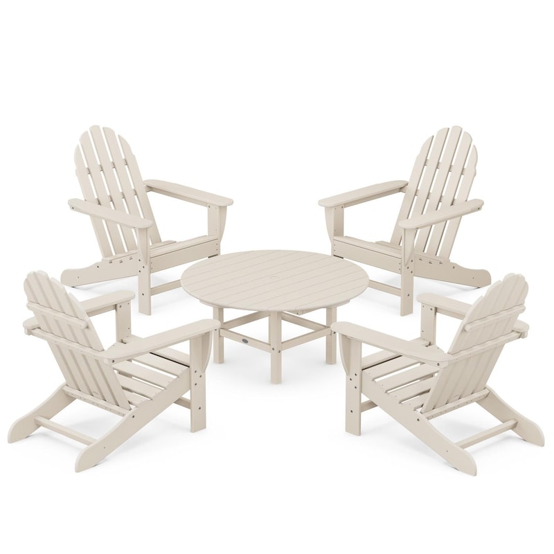 POLYWOOD Classic Adirondack 5-Piece Conversation Set - Sand