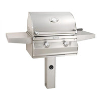 Thumbnail for Fire Magic Choice Multi-User Accessible CMA430S 24-Inch Propane Gas Grill With Analog Thermometer On In-Ground Post - CMA430S-RT1P-G6