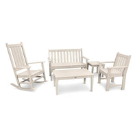 Thumbnail for POLYWOOD Vineyard 5-Piece Bench & Rocking Chair Set - Sand