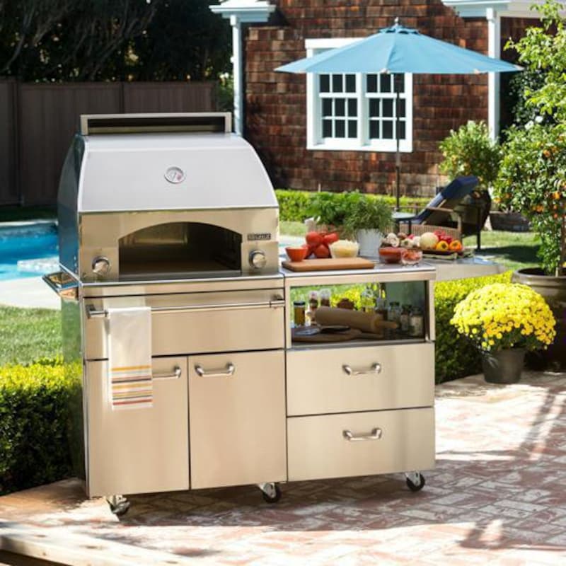 Lynx Professional Napoli 30-Inch Propane Outdoor Pizza Oven On Mobile Kitchen Cart - LPZAF-LP