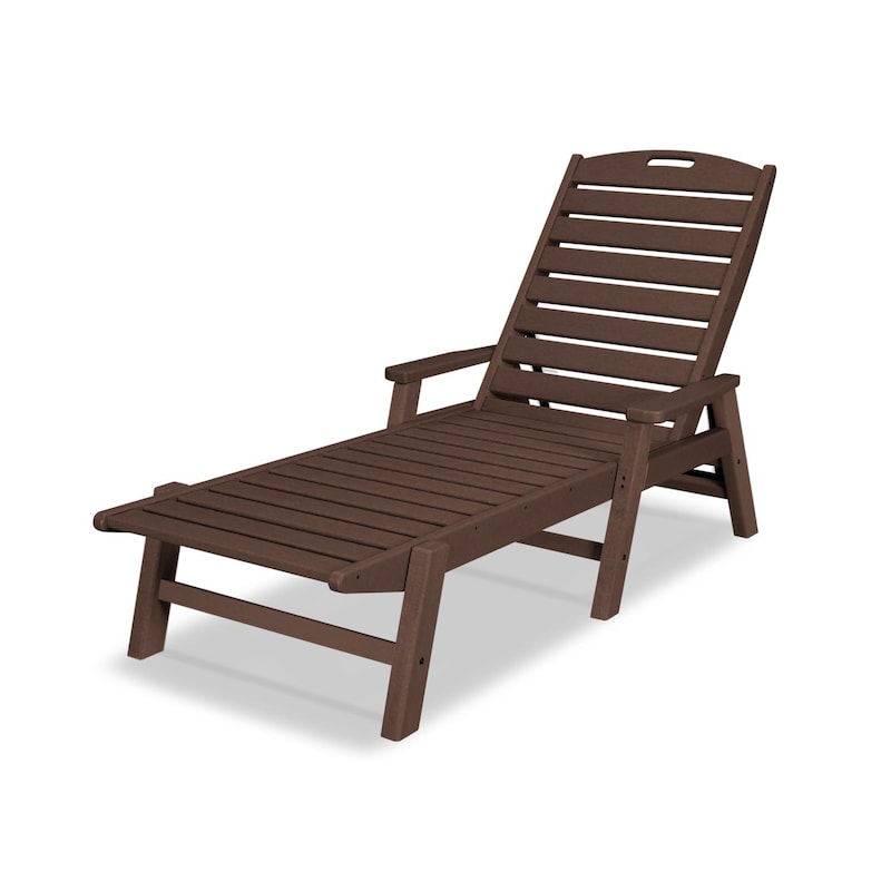 POLYWOOD Nautical Chaise W/Arms - Mahogany