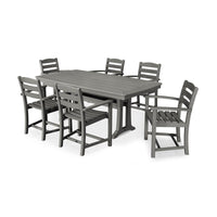Thumbnail for POLYWOOD La Casa Cafe 7 Piece Arm Chair Dining Set - Slate Grey