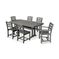 Thumbnail for POLYWOOD La Casa Cafe 7 Piece Rectangular Dining Set - Slate Grey