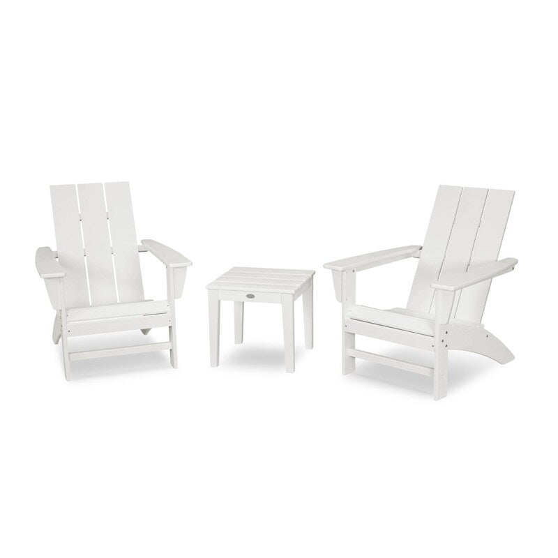 POLYWOOD Modern 3-Piece Adirondack Set - White