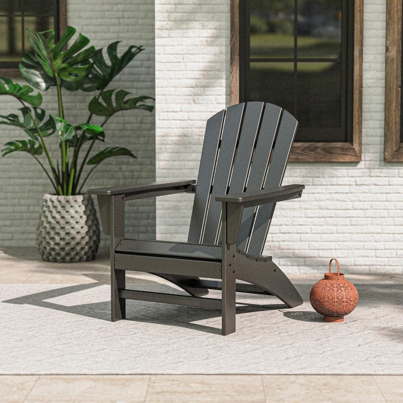 POLYWOOD Nautical Adirondack Chair - Black